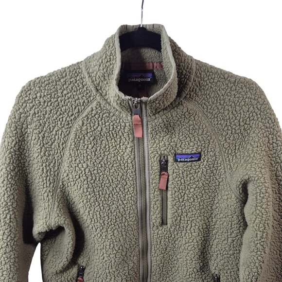 *SOLD* Patagonia Mens Retro Pile Fleece Jacket Size M Full Zip Green Outdoor - Picture 4 of 10
